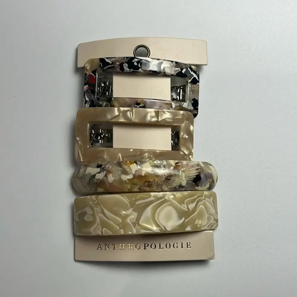 ANTHROPOLOGIE • 4pc Barrette Set